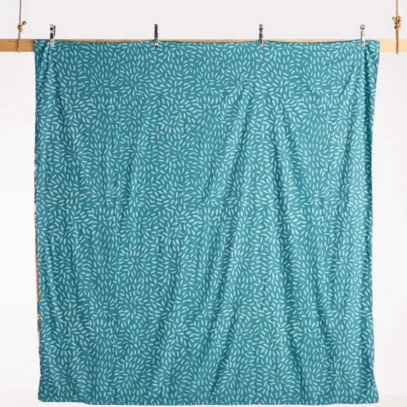 Anthropologie Mahina King Teal and Orange Duvet Cover - Picture 2 of 6